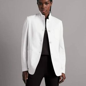 rag & bone White Sid Cotton Pique Blazer‎ Jacket Coat in Off-white Size 8